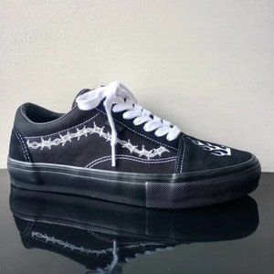 Vans Men Skate Old Skool Elijah Berle Suede/Canvas in Awesome Flame Black/Black